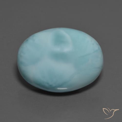 9.13ct 天然 淡天蓝色 拉里马尔, 椭圆形, 不透明