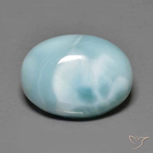 9.84ct 天然 浅蓝色 拉里马尔, 椭圆形, 不透明