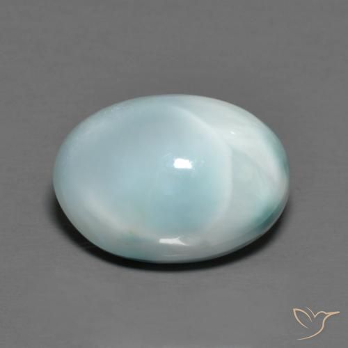 7.68ct 天然 淡天蓝色 拉里马尔, 椭圆形, 不透明