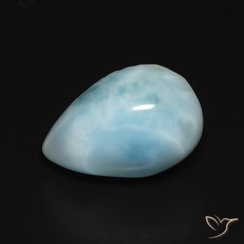 3.28ct 天然 浅蓝绿色 拉里马尔, 梨形, 不透明