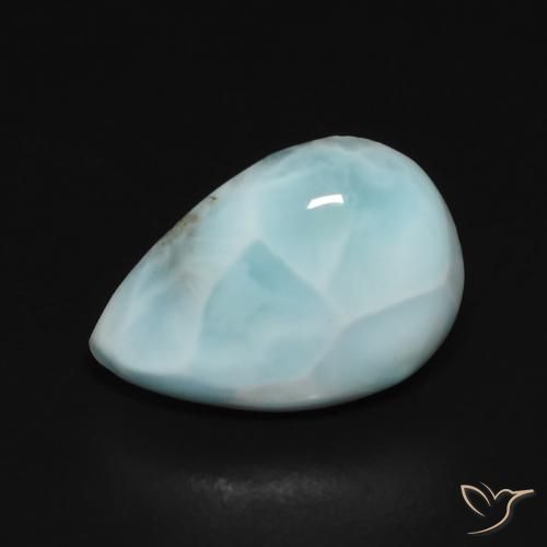 2.74ct 天然 蓝绿色 拉里马尔, 梨形, 不透明