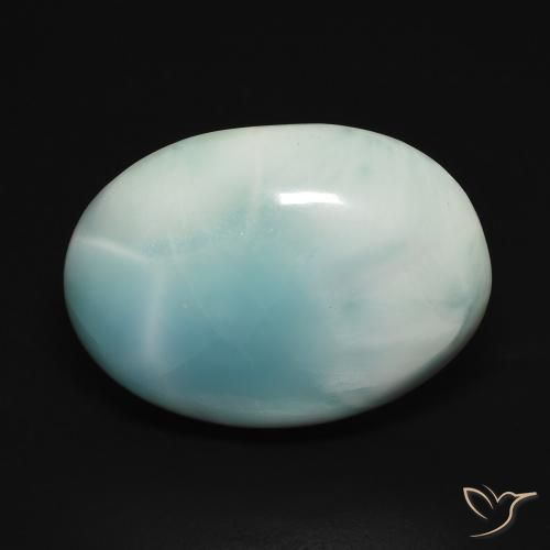14.77ct 天然 浅蓝色 拉里马尔, 椭圆形, 不透明