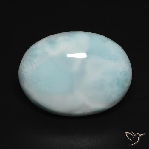 15.32ct 天然 海泡蓝 拉里马尔, 椭圆形, 不透明