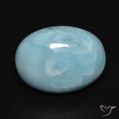 16.50ct 天然 浅绿蓝 拉里马尔, 椭圆形, 不透明