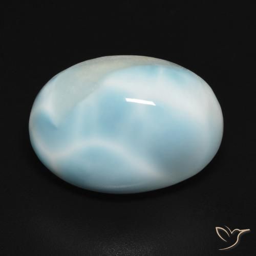 6.61ct 天然 浅绿蓝 拉里马尔, 椭圆形, 不透明