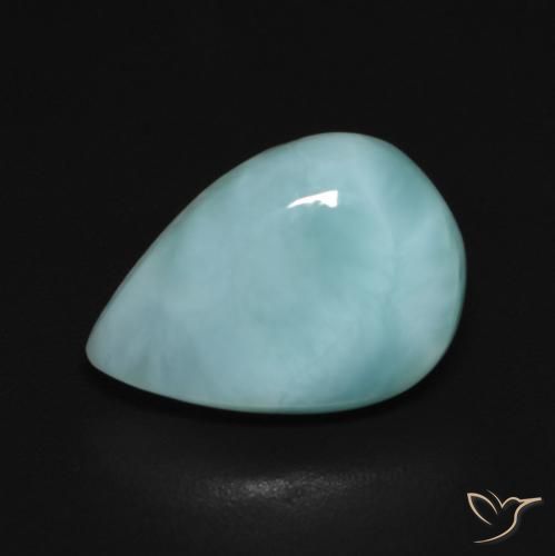 3.35ct 天然 蓝绿色 拉里马尔, 梨形, 不透明