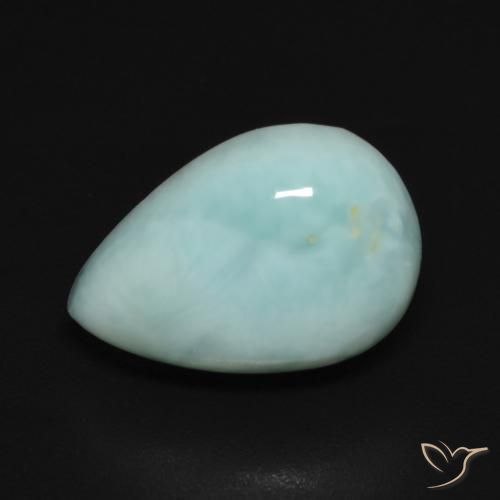 3.74ct 天然 浅绿蓝 拉里马尔, 梨形, 不透明