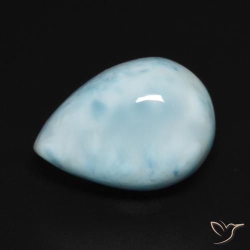 6.36ct 天然 浅绿蓝 拉里马尔, 梨形, 不透明