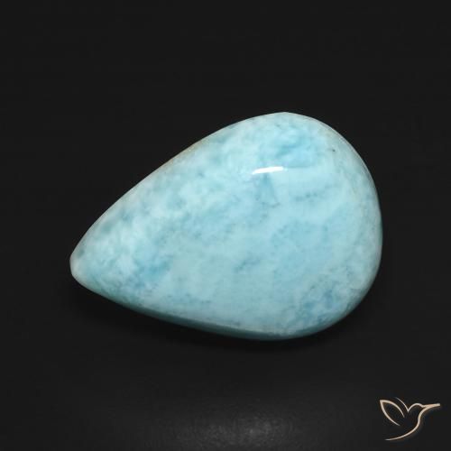 7.02ct 天然 蓝绿色 拉里马尔, 梨形, 不透明