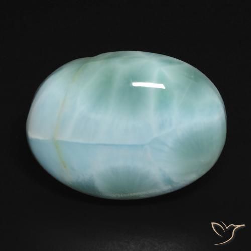 15.85ct 天然 蓝绿色 拉里马尔, 椭圆形, 不透明