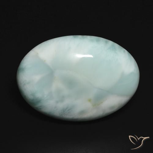 13.43ct 天然 浅蓝绿色 拉里马尔, 椭圆形, 不透明