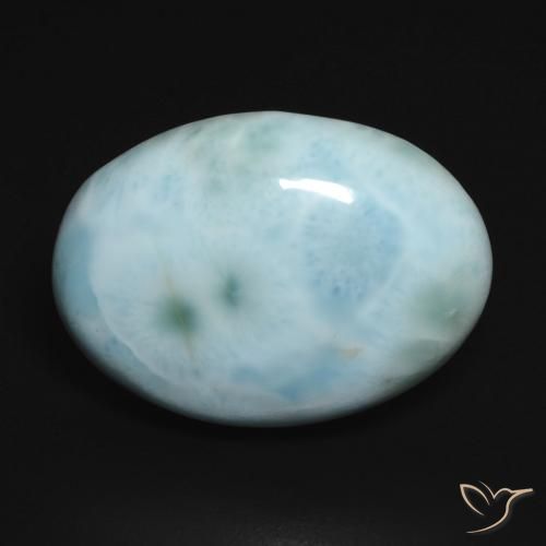 15.11ct 天然 蓝绿色 拉里马尔, 椭圆形, 不透明