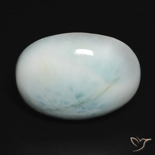 16.21ct 天然 浅绿蓝 拉里马尔, 椭圆形, 不透明