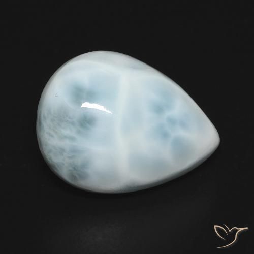 7.88ct 天然 蓝绿色 拉里马尔, 梨形, 不透明