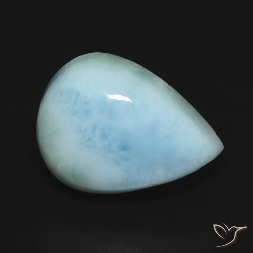 9.38ct 天然 浅绿蓝 拉里马尔, 梨形, 不透明