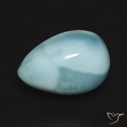 4.75ct 天然 浅绿蓝 拉里马尔, 梨形, 不透明