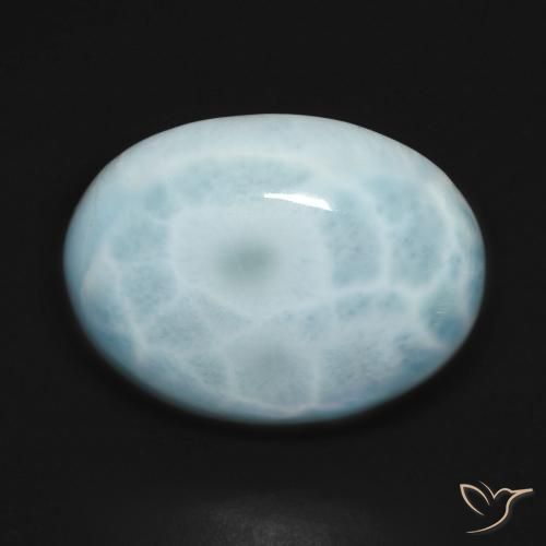 16.42ct 天然 浅绿蓝 拉里马尔, 椭圆形, 不透明