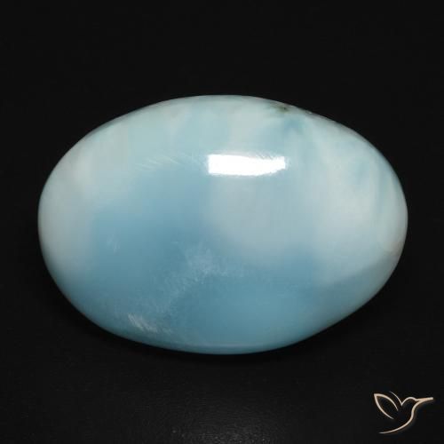 10.67ct 天然 蓝绿色 拉里马尔, 椭圆形, 不透明