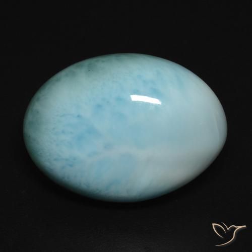 12.29ct 天然 浅绿蓝 拉里马尔, 椭圆形, 不透明