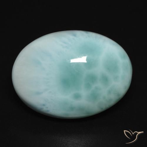 11.26ct 天然 蓝绿色 拉里马尔, 椭圆形, 不透明