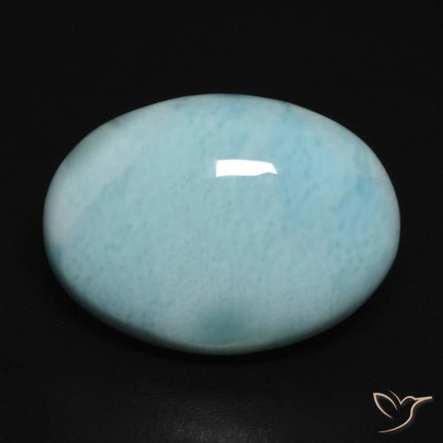 11.23ct 天然 蓝绿色 拉里马尔, 椭圆形, 不透明