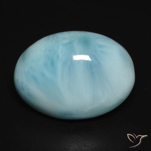 10.72ct 天然 浅绿蓝 拉里马尔, 椭圆形, 不透明