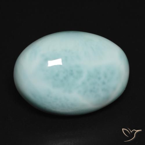 11.86ct 天然 浅绿蓝 拉里马尔, 椭圆形, 不透明