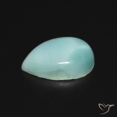 2.75克拉天然绿松石拉利玛石，梨形，11.9×7.9毫米，不透明