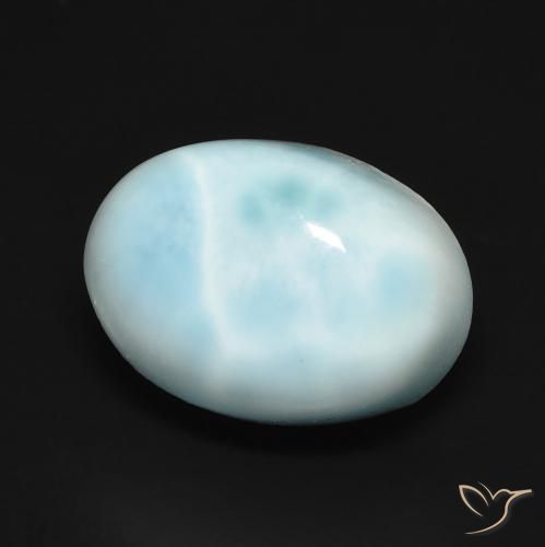 8.99ct 天然 浅绿蓝 拉里马尔, 椭圆形, 不透明