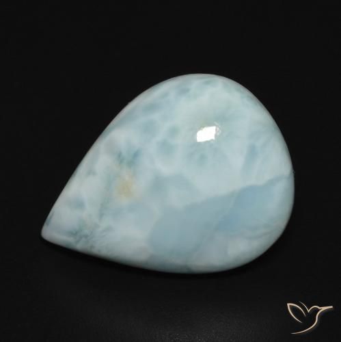 6.65ct 天然 浅绿蓝 拉里马尔, 梨形, 不透明