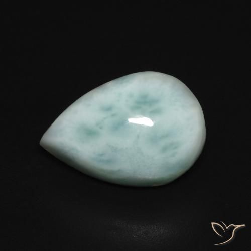 4.17ct 天然 蓝绿色 拉里马尔, 梨形, 不透明