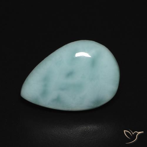 2.76ct 天然 蓝绿色 拉里马尔, 梨形, 不透明