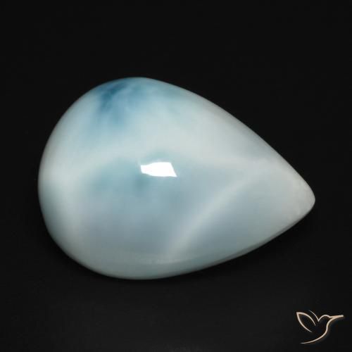 9.45ct 天然 蓝绿色 拉里马尔, 梨形, 不透明