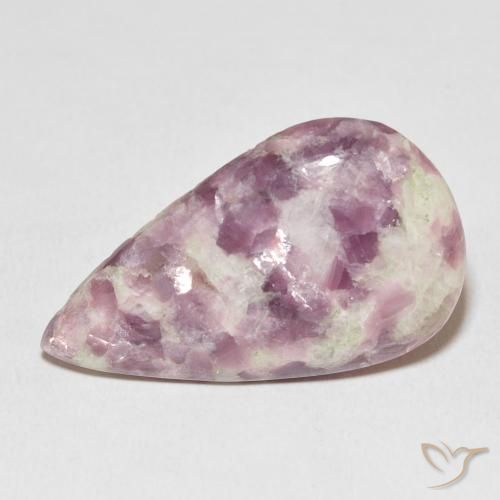 21.06ct 天然 彩色 锂云母, 梨形, 不透明