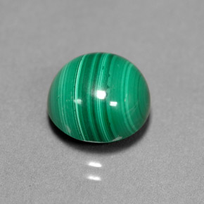 6.23克拉天然绿色孔雀石，圆形切割，10.10毫米，不透明
