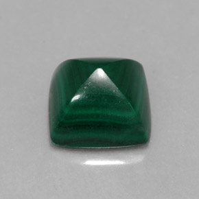 2.50克拉天然绿色孔雀石，方形，7×7毫米，不透明