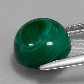 7.00克拉天然孔雀石，圆形切割，不透明