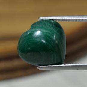 9.07克拉天然绿色孔雀石，心形，13.1×12.7毫米，不透明