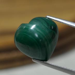 9.07克拉天然绿色孔雀石，心形，13.1×12.7毫米，不透明