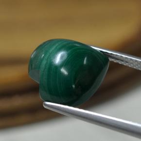 9.07克拉天然绿色孔雀石，心形，13.1×12.7毫米，不透明