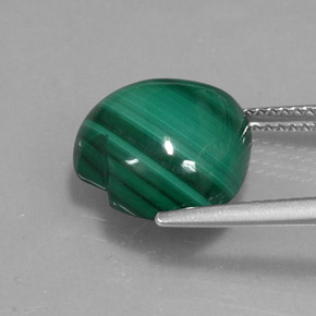 10.71克拉天然绿色孔雀石，心形，13×12.8毫米，不透明