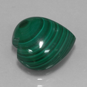 9.08克拉天然绿色孔雀石，心形，13.1×12.9毫米，不透明