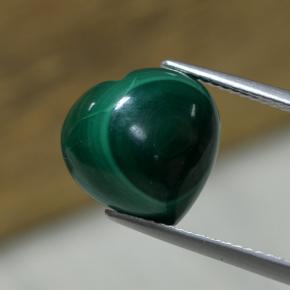 8.34克拉天然绿色孔雀石，心形，12.1×12.1毫米，不透明