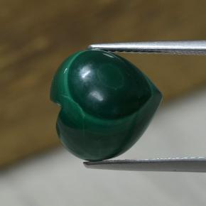 8.34克拉天然绿色孔雀石，心形，12.1×12.1毫米，不透明