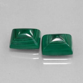 9.41天然绿色孔雀石，长方形切工，10×8毫米，不透明