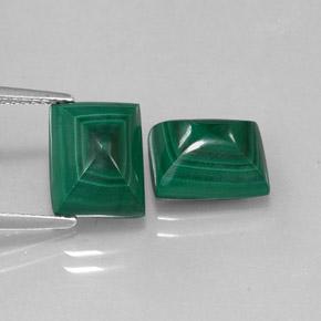9.41天然绿色孔雀石，长方形切工，10×8毫米，不透明