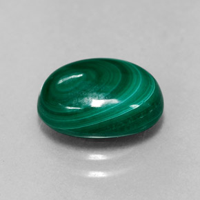 3.12克拉天然绿色孔雀石，椭圆形切割，10×7.3毫米，不透明