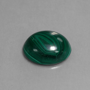 3.87克拉天然绿色孔雀石，椭圆形切割，10.6×8.9毫米，不透明