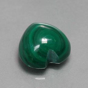 7.53克拉天然绿色孔雀石，心形，11.2×11.1毫米，不透明