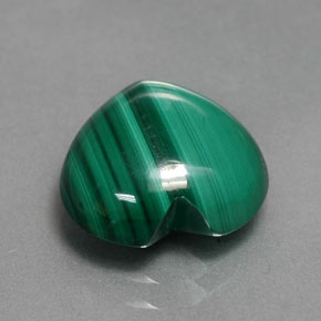 5.31克拉天然绿色孔雀石，心形，11.1×10.8毫米，不透明